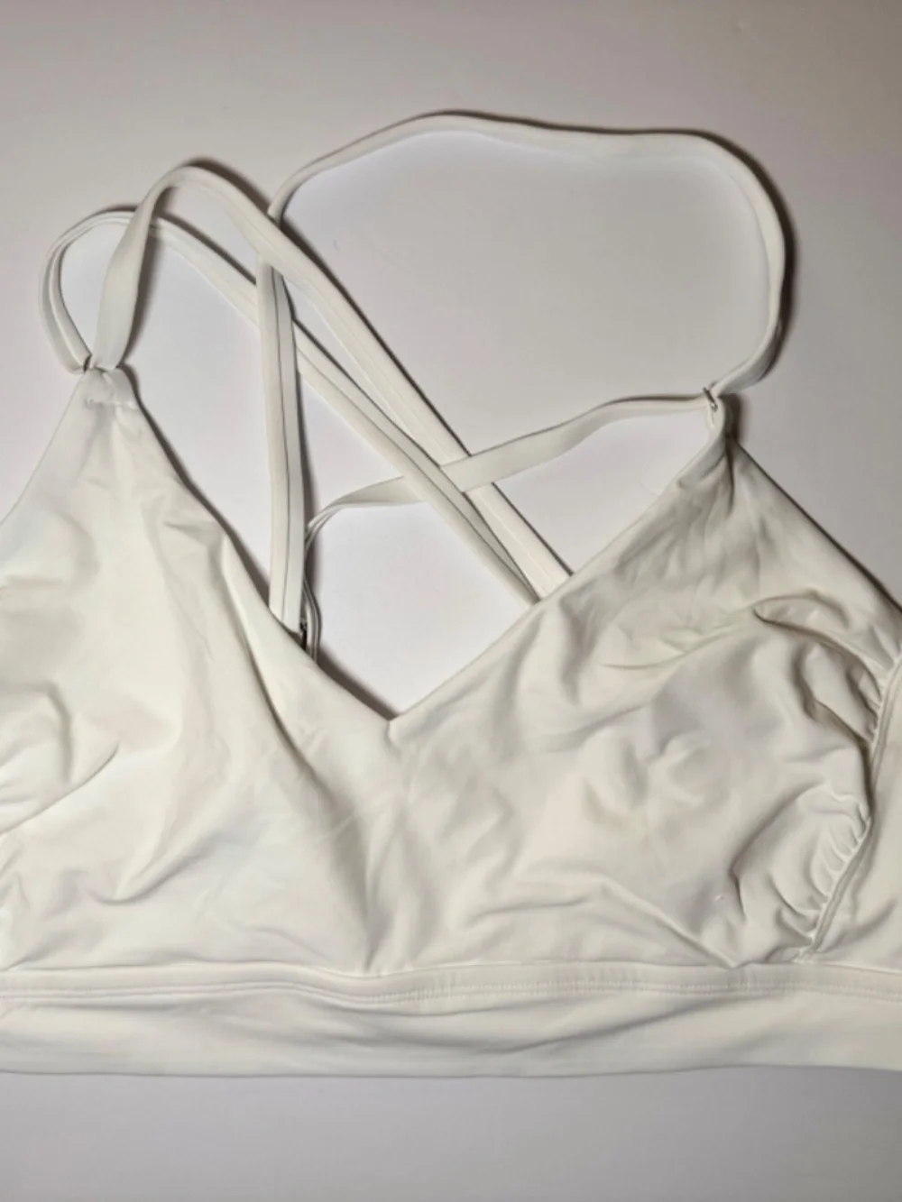 CALIA Women's Strappy Back Bikini Swim Top XL White Removable Cups NWT